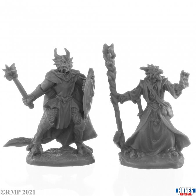 30222 - Bones USA Reaper Legends: Dragonfolk Wizard and Cleric