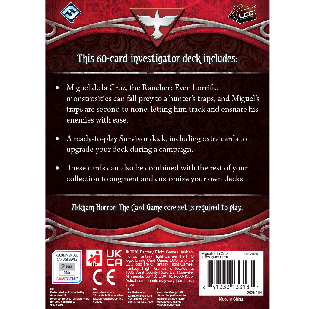 Arkham Horror: The Card Game - Miguel de la Cruz Investigator Deck
