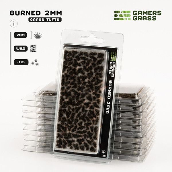 GGR2BUR - Grass Tufts:  Burned 2mm - Wild