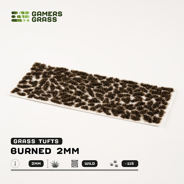 GGR2BUR - Grass Tufts:  Burned 2mm - Wild