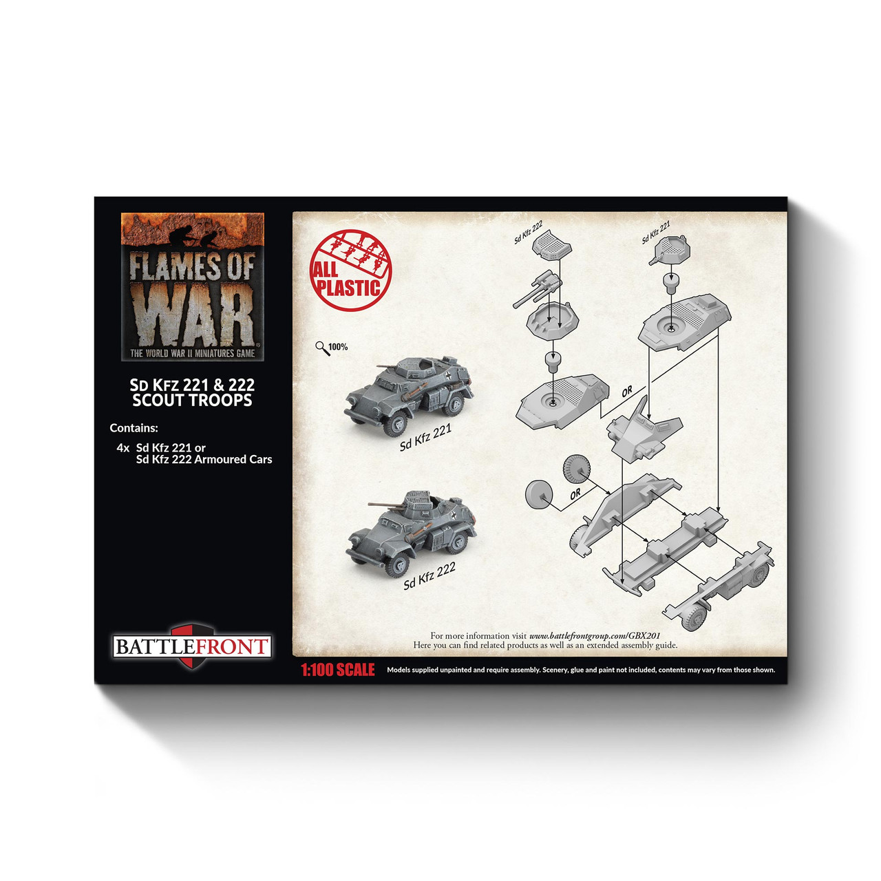 15mm Sd Kfz 222 / 221 Scout Troop - GBX201