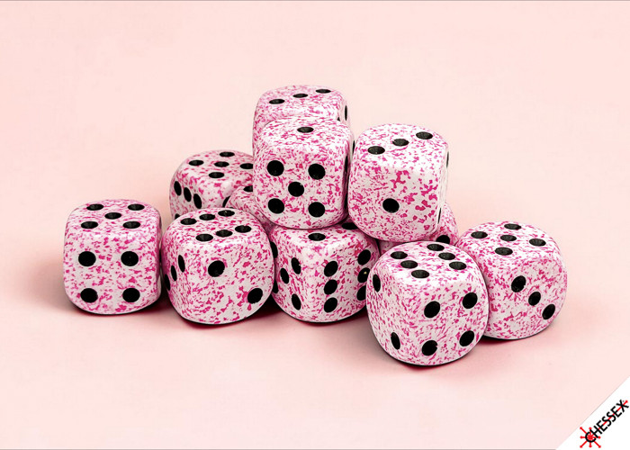 [PREORDER] 25754 - Speckled Pink 16mm d6 Dice Block (12 dice)