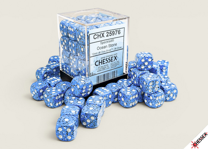 [PREORDER] 25976 - Speckled Ocean Stone 12mm d6 Dice Block (36 dice)