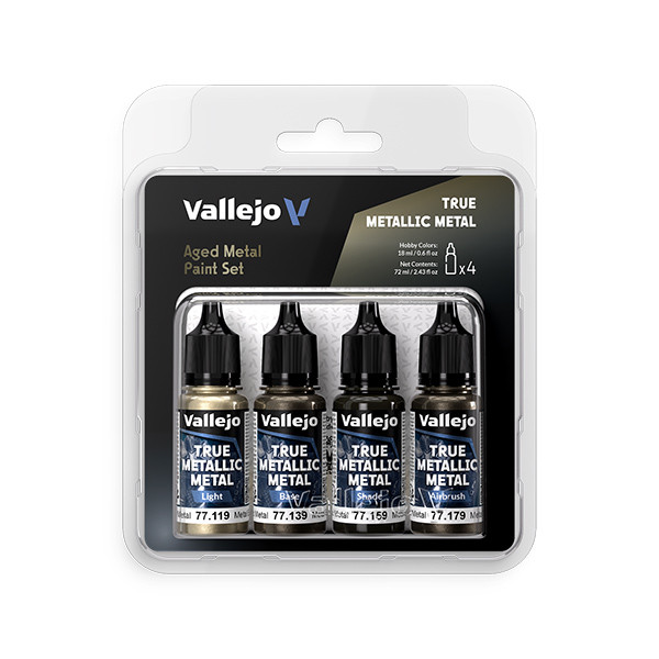 VAL77258 True Metallic Metal Set: Aged Metal (4 Color Set)