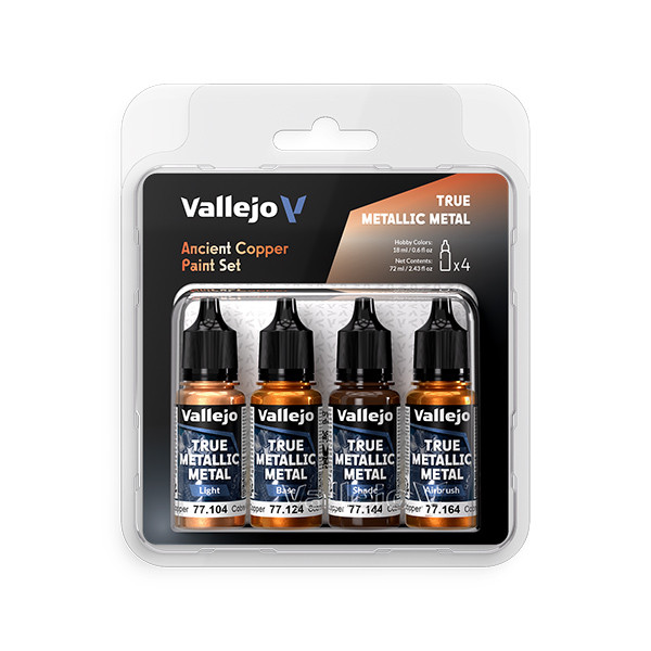 VAL77253 True Metallic Metal Set: Ancient Copper (4 Color Set)