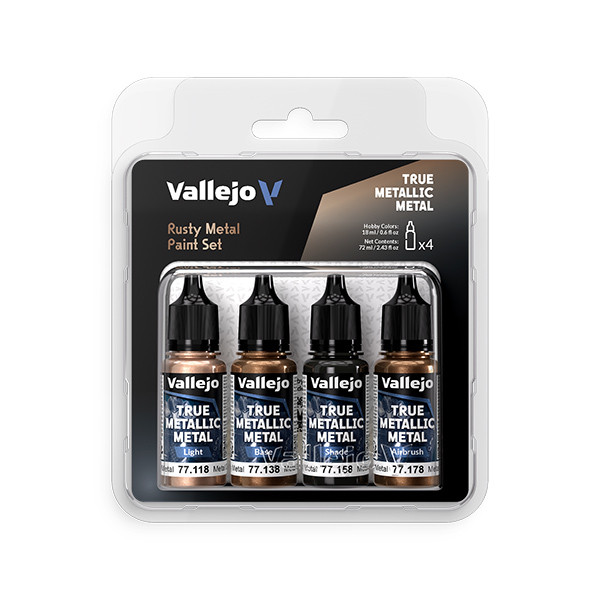 VAL77269 True Metallic Metal Set: Rusty Metal (4 Color Set)