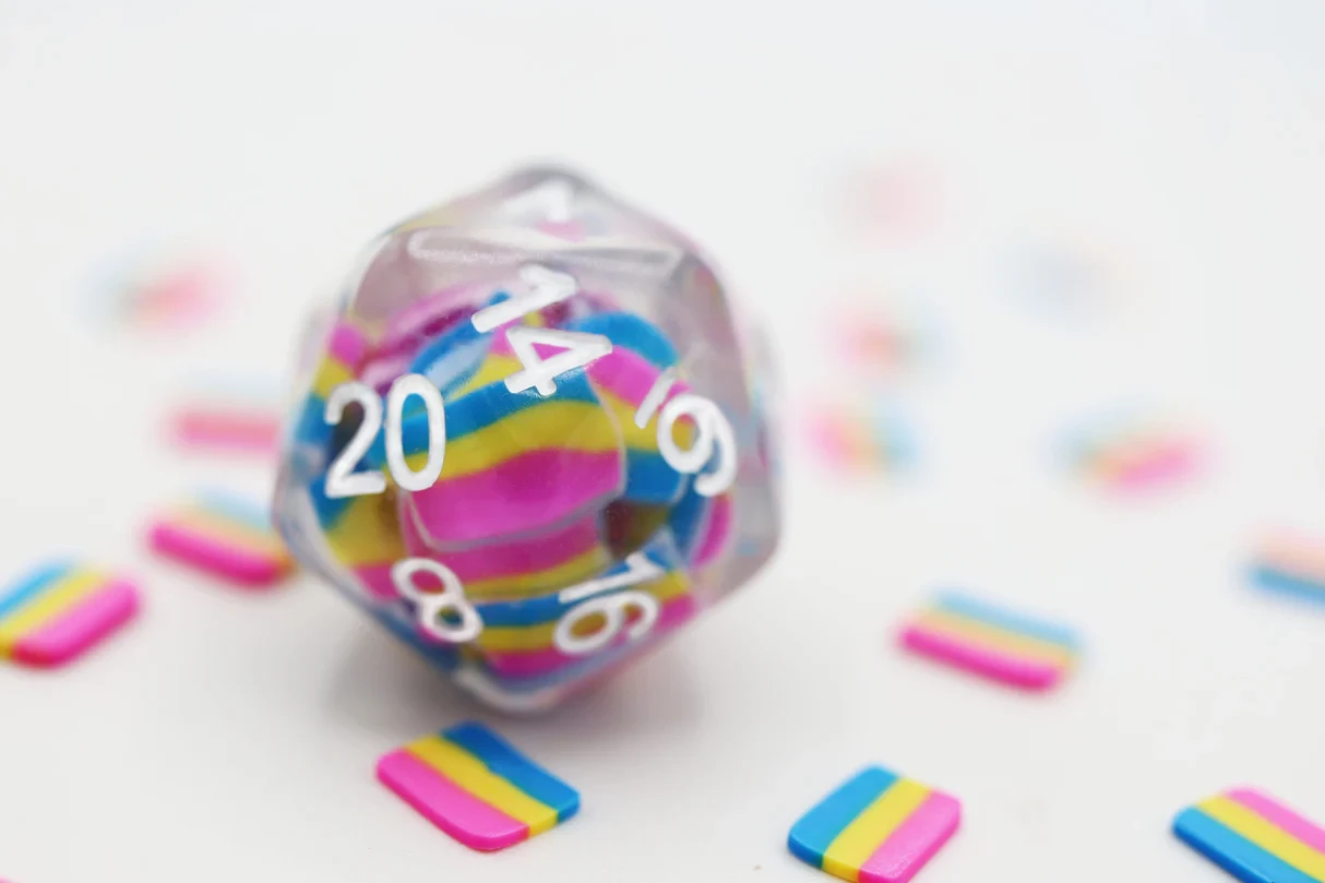 Pansexual Flag RPG Dice Set