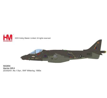 Harrier GR.5 1/72 Die Cast Model - HA2654 ZD352/01, No.1 Sqn., RAF Wittering, 1990s 2 2 58.44 116.88