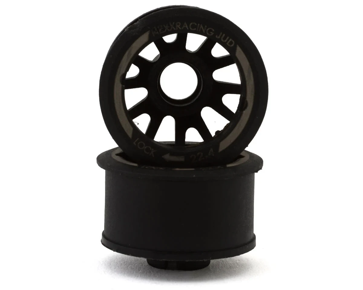 Mini-Z "JUD" EVO Rear Threaded Side-Wall RWD Carbon-Fiber Rims (3mm Offset) (Black) (2)