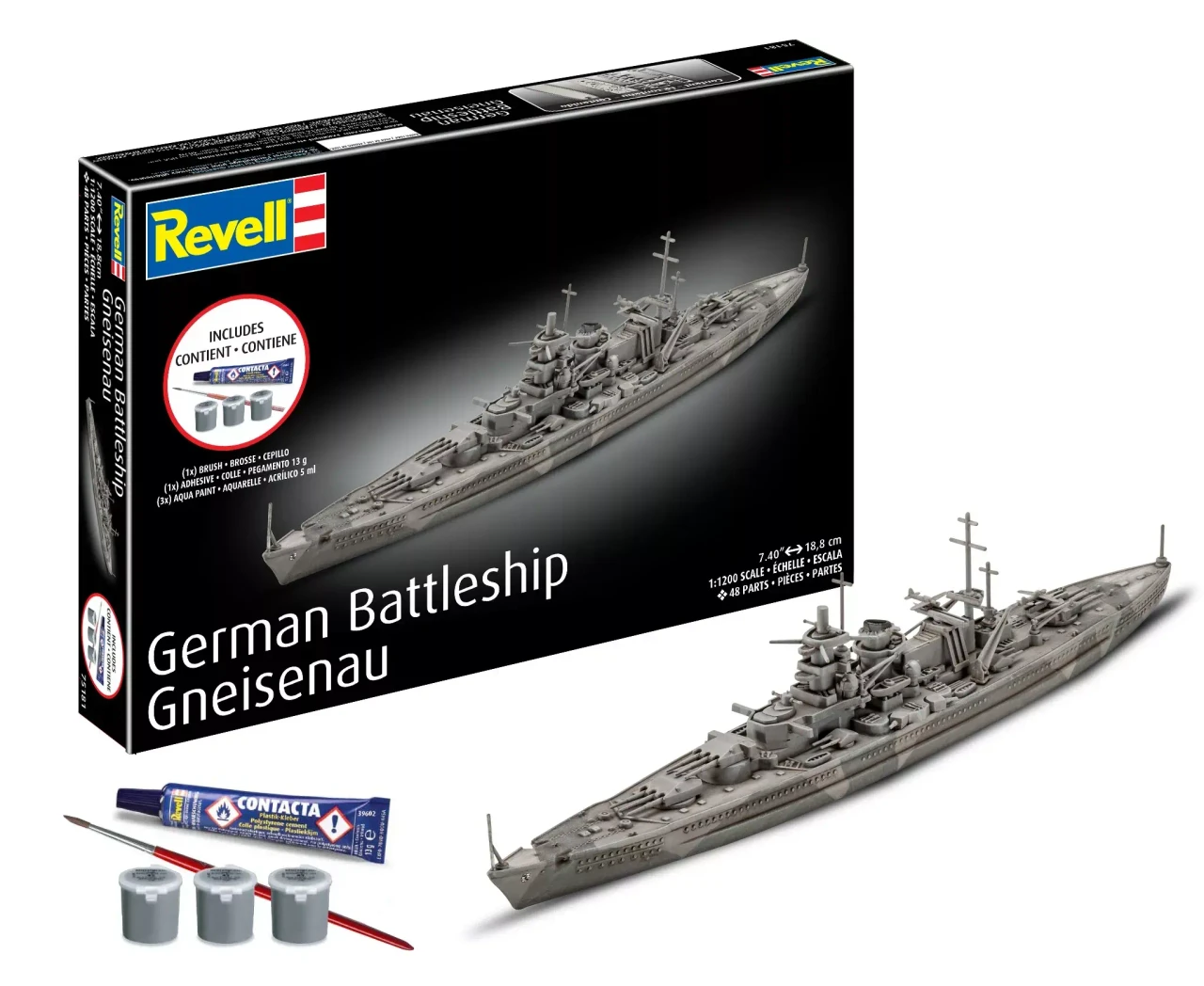 1/1200 Starter Kit Battleship Gneisenau