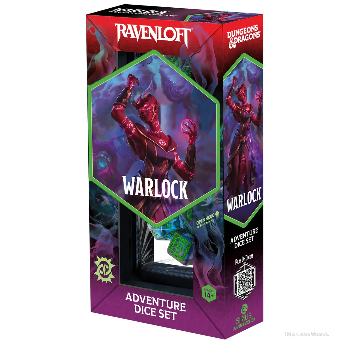 DND ADVENTURE DICE – WARLOCK: PURPLE, GREEN