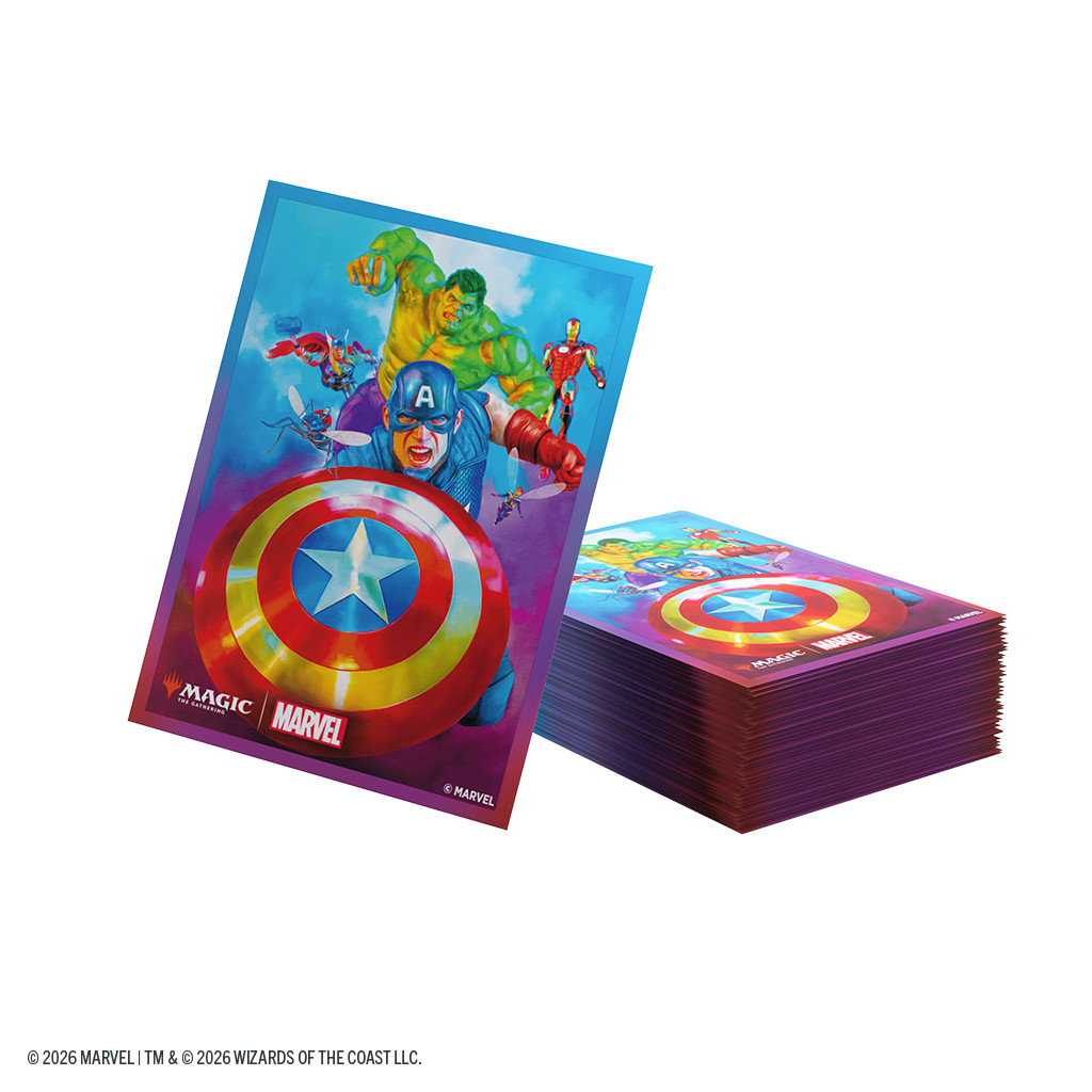 Magic: The Gathering | Marvel Super Heroes Premium Art Sleeves - Captain America, Team Leader