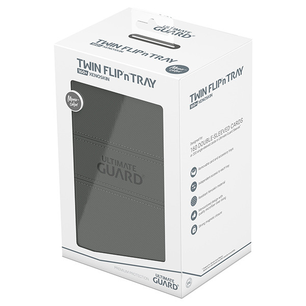Deck Case: Twin Flip´n´Tray 160+ Standard Size Monocolor- Grey