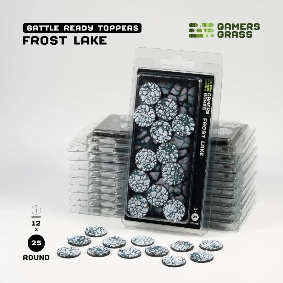 Gamers Grass Battle Ready Bases - Frost Lake - Round 25mm (x12)