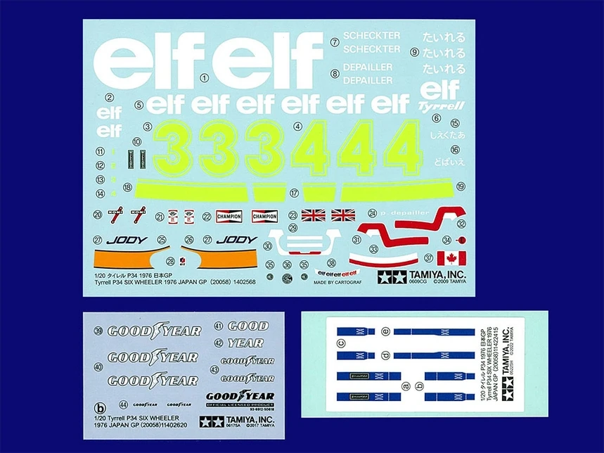 [PREORDER] 1/20 Tyrrell P34 Six-Wheeler 1976 Japan GP (w/Photo-Etched Parts)  - 20058