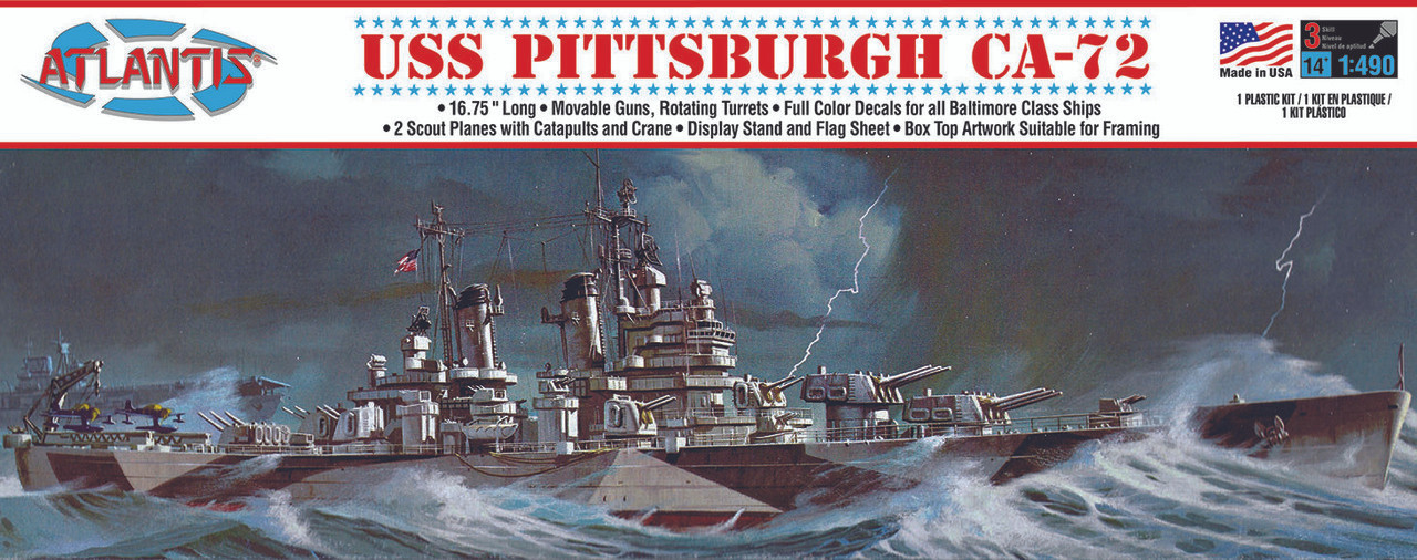 USS Pittsburgh CA-72 heavy Cruiser Model 1/490