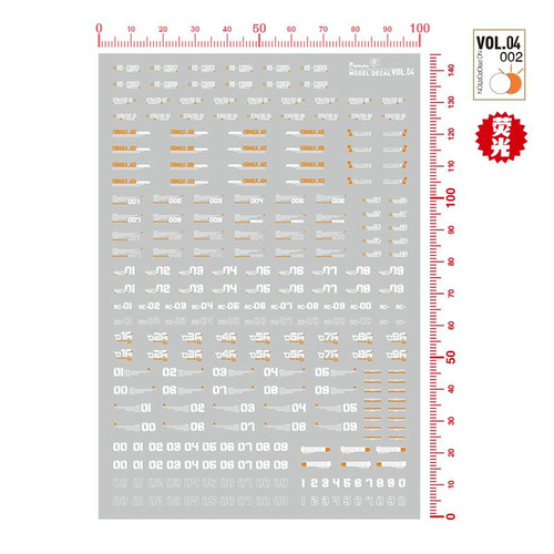 VOL.4-002 Fluorescent Orange & Fluorescent White Caution Decal