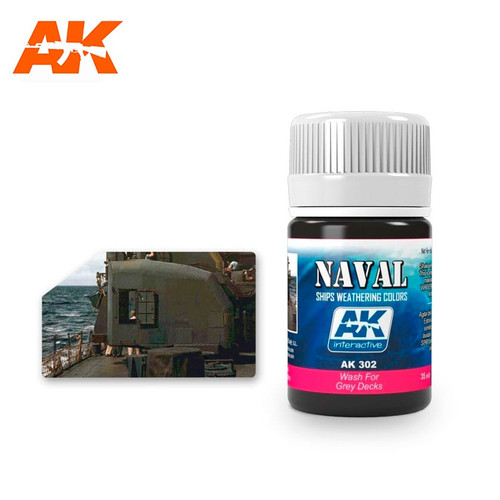 AK302 - Enamel Wash: Wash for Grey Decks AK302 - Enamel Wash: Wash for Grey Decks