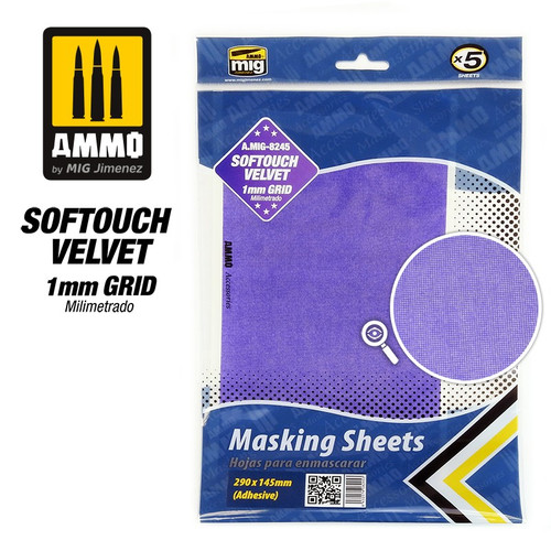 Soft Touch Velvet Masking Sheets 1mm Grid (5) - 8245