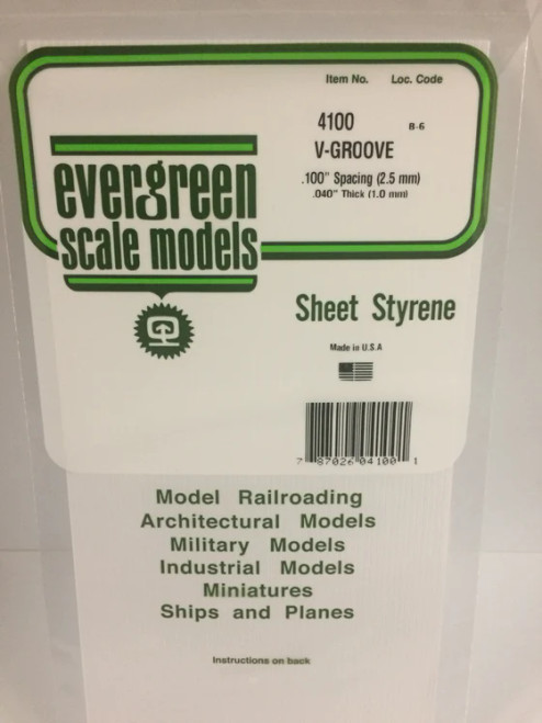 4100 - V-GROOVE STYRENE PLASTIC .100"