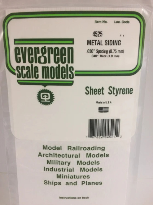 4525 - METAL SIDING STYRENE PLASTIC .030"