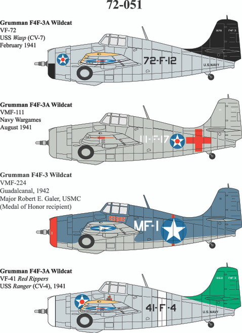 72051 - 1/72 GRUMMAN F4F-3A & F4F-3 WILDCAT 72051 - 1/72 GRUMMAN F4F-3A & F4F-3 WILDCAT