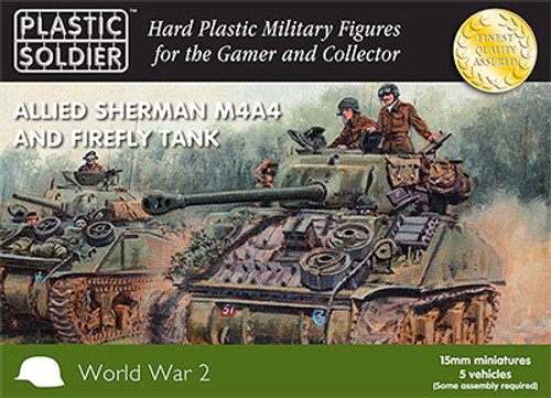 15mm Allied Sherman M4A4 and Firefly Tank - WW2V15011 15mm Allied Sherman M4A4 and Firefly Tank - WW2V15011