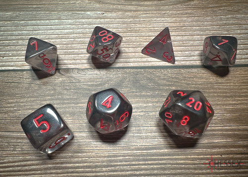 23088 - Translucent Polyhedral Smoke/red 7-Die Set