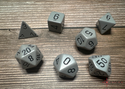 25410 - Opaque Polyhedral Dark Grey/black 7-Die Set