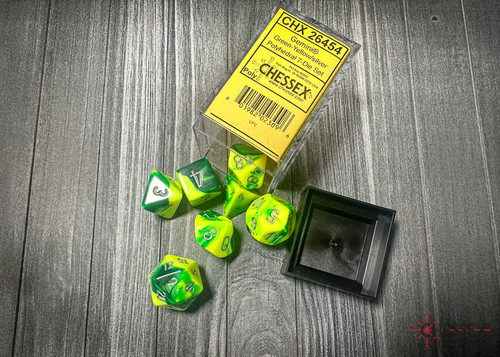 26454 - Gemini® Polyhedral Green-Yellow/silver 7-Die Set