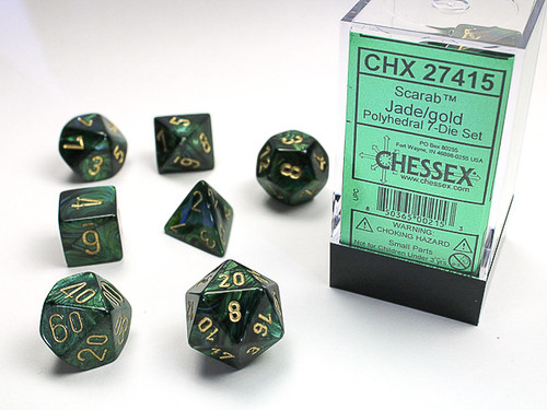 27415 - Scarab® Polyhedral Jade/gold 7-Die Set
