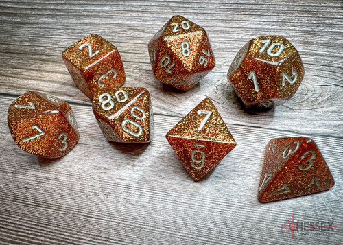 27503 - Glitter Polyhedral Gold/silver 7-Die Set
