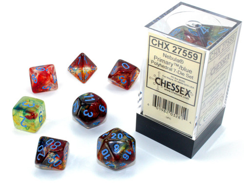 27559 - Nebula® Polyhedral Primary™/blue Luminary™ 7-Die Set