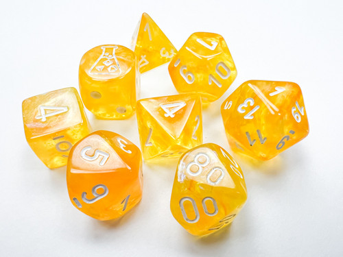 30053 - Borealis® Polyhedral Canary/white Luminary™ 7-Die Set (with bonus die)