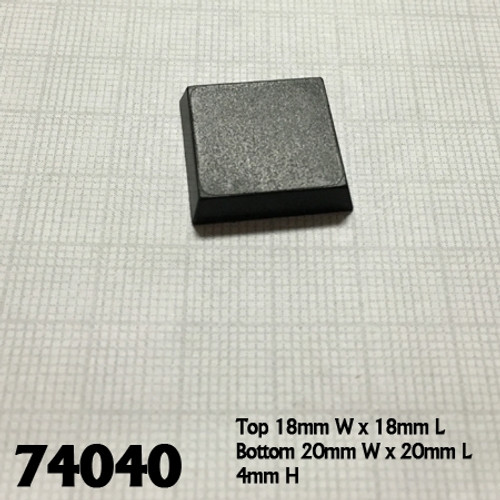 74040 - Bases: 20mm Square Plastic Flat Top Base (25)