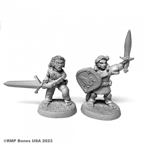 07102 - Bones USA Dungeon Dwellers: Halfling Fighter and Barbarian