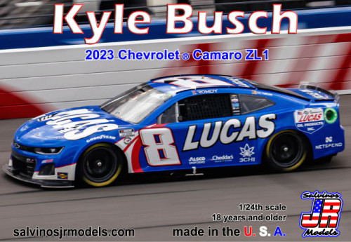 1/24 Richard Childress Racing Kyle Busch #8 Lucas Oil 2023 Chevrolet Camaro 1/24 Richard Childress Racing Kyle Busch #8 Lucas Oil 2023 Chevrolet Camaro