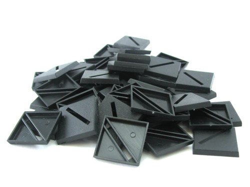 25mm Square Slotted Base Black (50) - 08608F 25mm Square Slotted Base Black (50) - 08608F