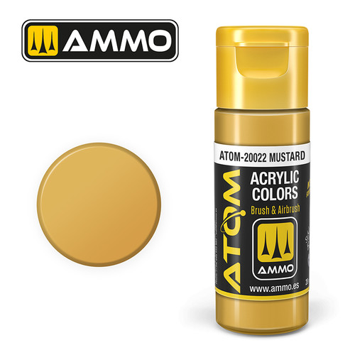 AMM20022 - ATOM Acrylic Paint: Mustard FS33538 - RAL1003 - RLM04 20ml