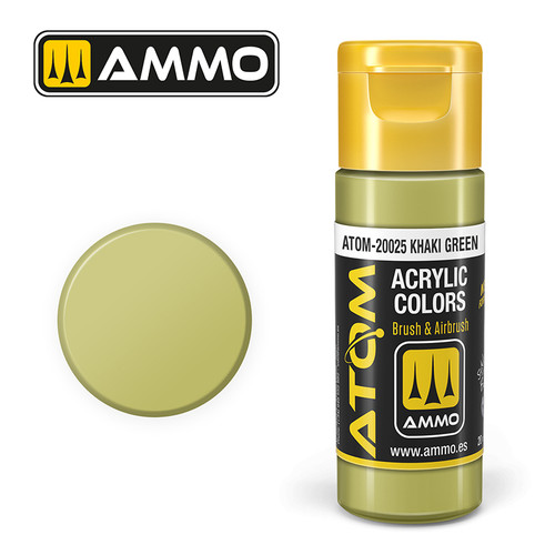 AMM20025 - ATOM Acrylic Paint: Khaki Green 20ml AMM20025 - ATOM Acrylic Paint: Khaki Green 20ml