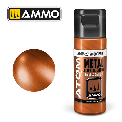 AMM20170 - ATOM Acrylic Paint: Metallic Copper 20ml AMM20170 - ATOM Acrylic Paint: Metallic Copper 20ml