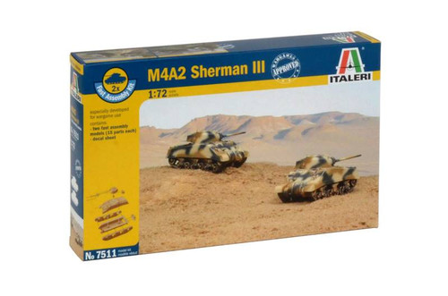 1/72 M4A2 SHERMAN II (2 FAST ASSEMBLY KITS) - ITA7511