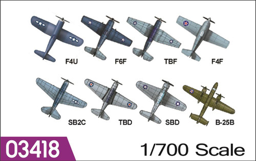 1/700 WWII US NAVY AVIATONSET - 03418