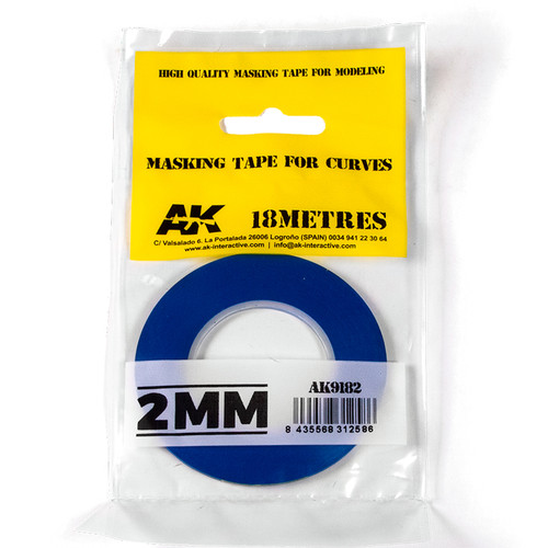 Blue Masking Tape for Curves - 2mm SKU - AK9182