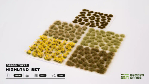 GGRSETHL - Grass Tuft Set: Highland Tuft Set- Wild