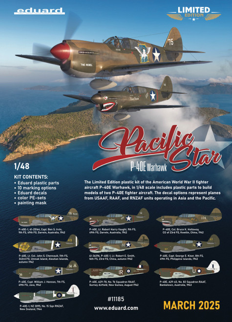 1/48 PACIFIC STAR Curtiss P-40E Warhawk DUAL COMBO
