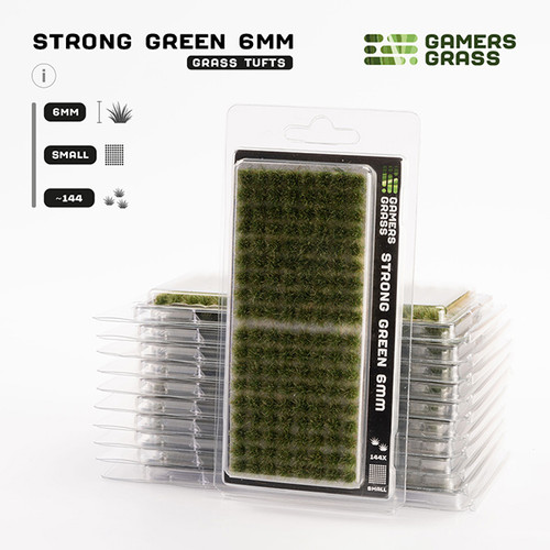 GGR6SGS - Grass Tufts:  Strong Green 6mm - Small