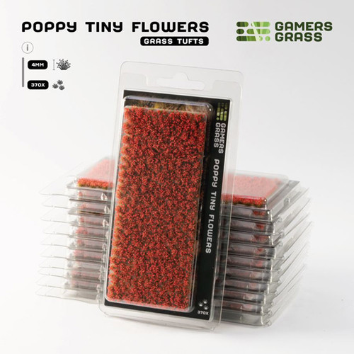 GGRFSPOP - Grass Tufts: Flowers- Poppy Tiny Flowers