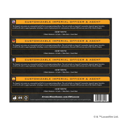 SWQ009 - Star Wars Legion:  Customizable Imperial Officer & Agent