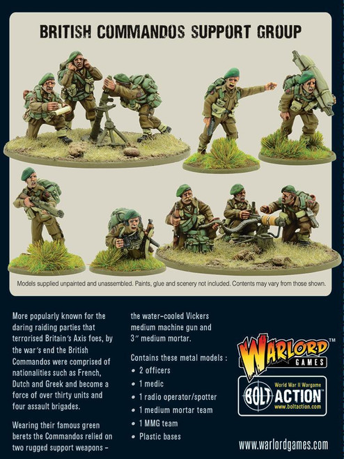 Bolt Action: British - Commandos Support Group (HQ, Mortar & MMG)